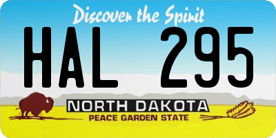 ND license plate HAL295