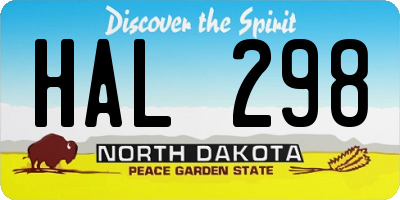 ND license plate HAL298