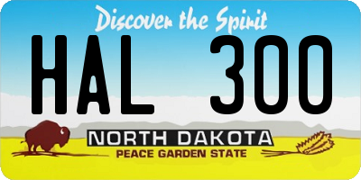 ND license plate HAL300