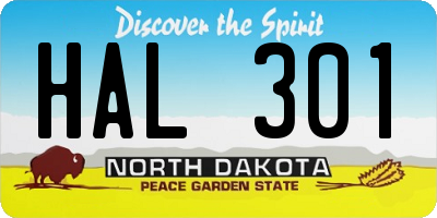 ND license plate HAL301