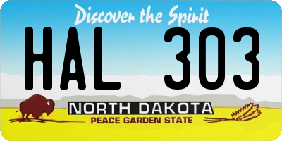 ND license plate HAL303