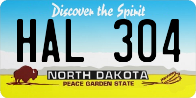 ND license plate HAL304