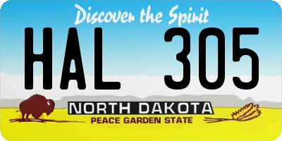 ND license plate HAL305