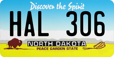 ND license plate HAL306