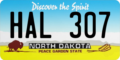 ND license plate HAL307