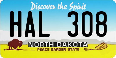 ND license plate HAL308