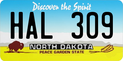 ND license plate HAL309