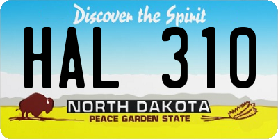 ND license plate HAL310