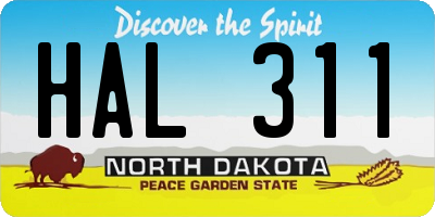 ND license plate HAL311