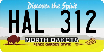 ND license plate HAL312