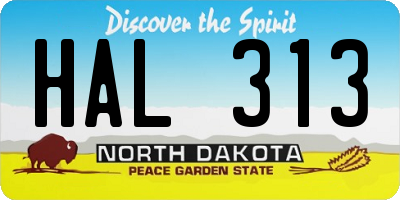 ND license plate HAL313