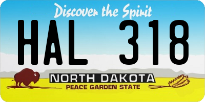 ND license plate HAL318