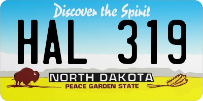 ND license plate HAL319