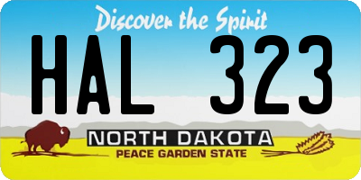 ND license plate HAL323