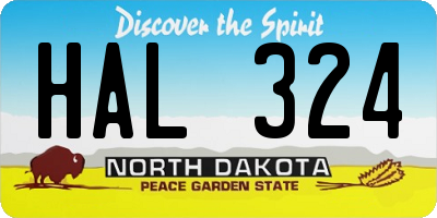 ND license plate HAL324