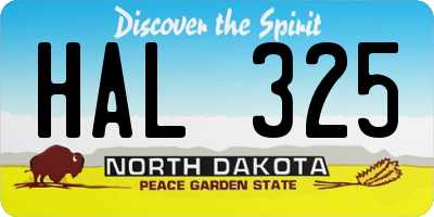 ND license plate HAL325