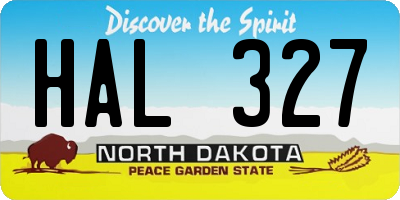 ND license plate HAL327