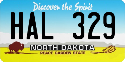 ND license plate HAL329