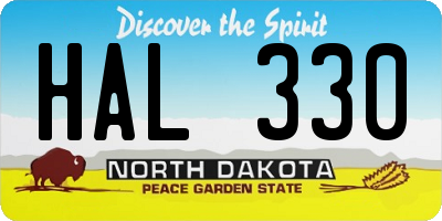 ND license plate HAL330