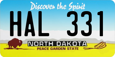 ND license plate HAL331