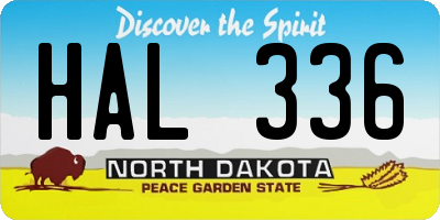 ND license plate HAL336