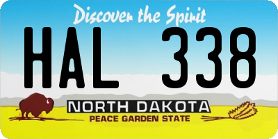 ND license plate HAL338