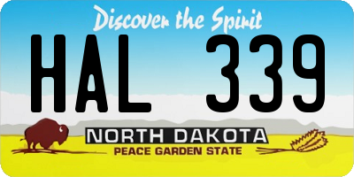 ND license plate HAL339