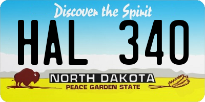 ND license plate HAL340