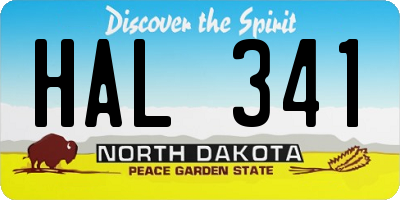 ND license plate HAL341