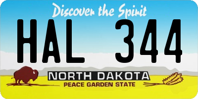 ND license plate HAL344