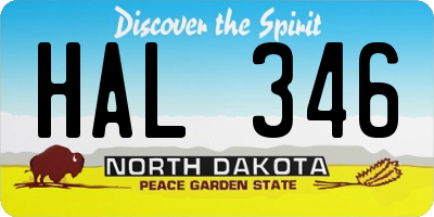 ND license plate HAL346