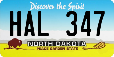 ND license plate HAL347