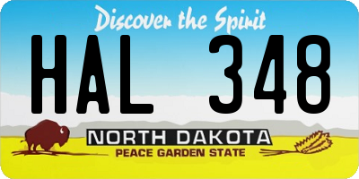 ND license plate HAL348