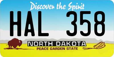 ND license plate HAL358