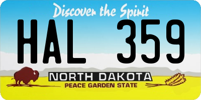 ND license plate HAL359