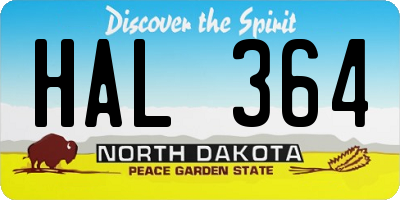 ND license plate HAL364