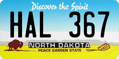 ND license plate HAL367