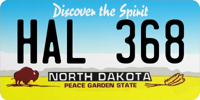 ND license plate HAL368