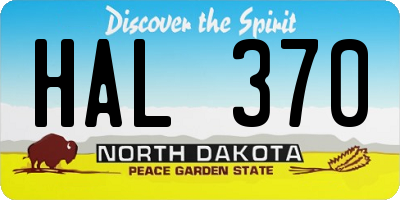 ND license plate HAL370