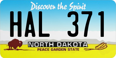 ND license plate HAL371