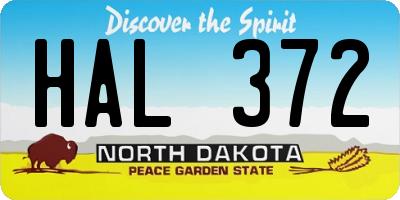 ND license plate HAL372