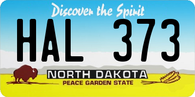 ND license plate HAL373