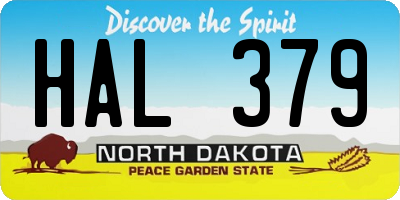 ND license plate HAL379