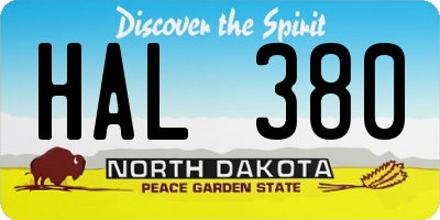 ND license plate HAL380