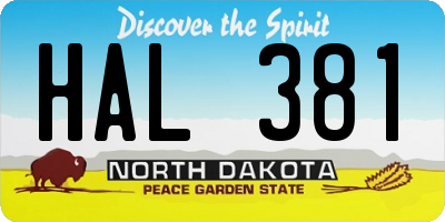 ND license plate HAL381