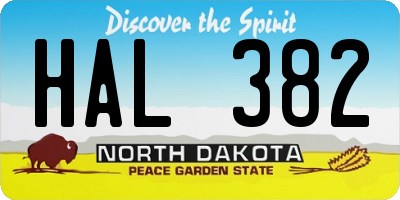 ND license plate HAL382