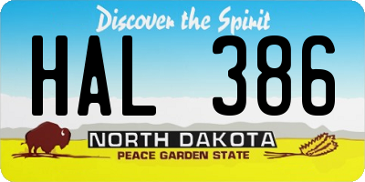 ND license plate HAL386