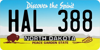 ND license plate HAL388