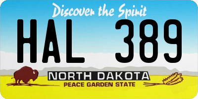 ND license plate HAL389