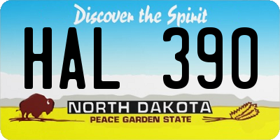 ND license plate HAL390